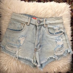 Espaco Fashion Brazil Shorts denim cutoffs